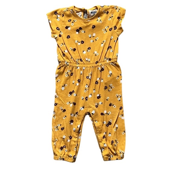 Girls 6-12M Yellow Flower Pajama - Picture 1 of 3